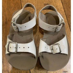 Toddler size 6 Sun Sans White Leather Sandals